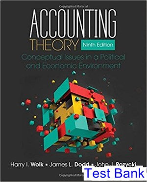 Accounting Theory Conceptual Issues in a Political and Economic Environment 9th Edition Wolk Test Bank - download pdf