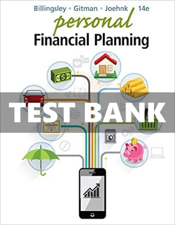 Personal Financial Planning 14th Edition Billingsley Test Bank - download pdf