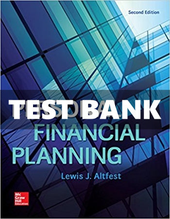 Personal Financial Planning 2nd Edition Altfest Test Bank - download pdf