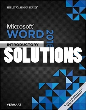 Solutions Shelly Cashman Series Microsoft Office 365 and Word 2016 Introductory 1 Ed. Vermaat - download pdf