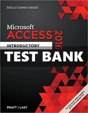 Test Bank Shelly Cashman Series Microsoft Office 365 and Access 2016 Introductory 1 Ed. Pratt - download pdf